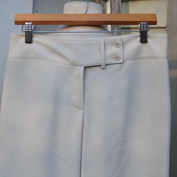 Yansi Fugel Stone Wide Double Button Tab Waistband Cropped Wide Leg Pants Sz 4 - Picture 2 of 5